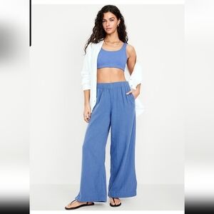 Old Navy High Waisted Crinkle Gauze Super Wide Leg Pants XL TALL